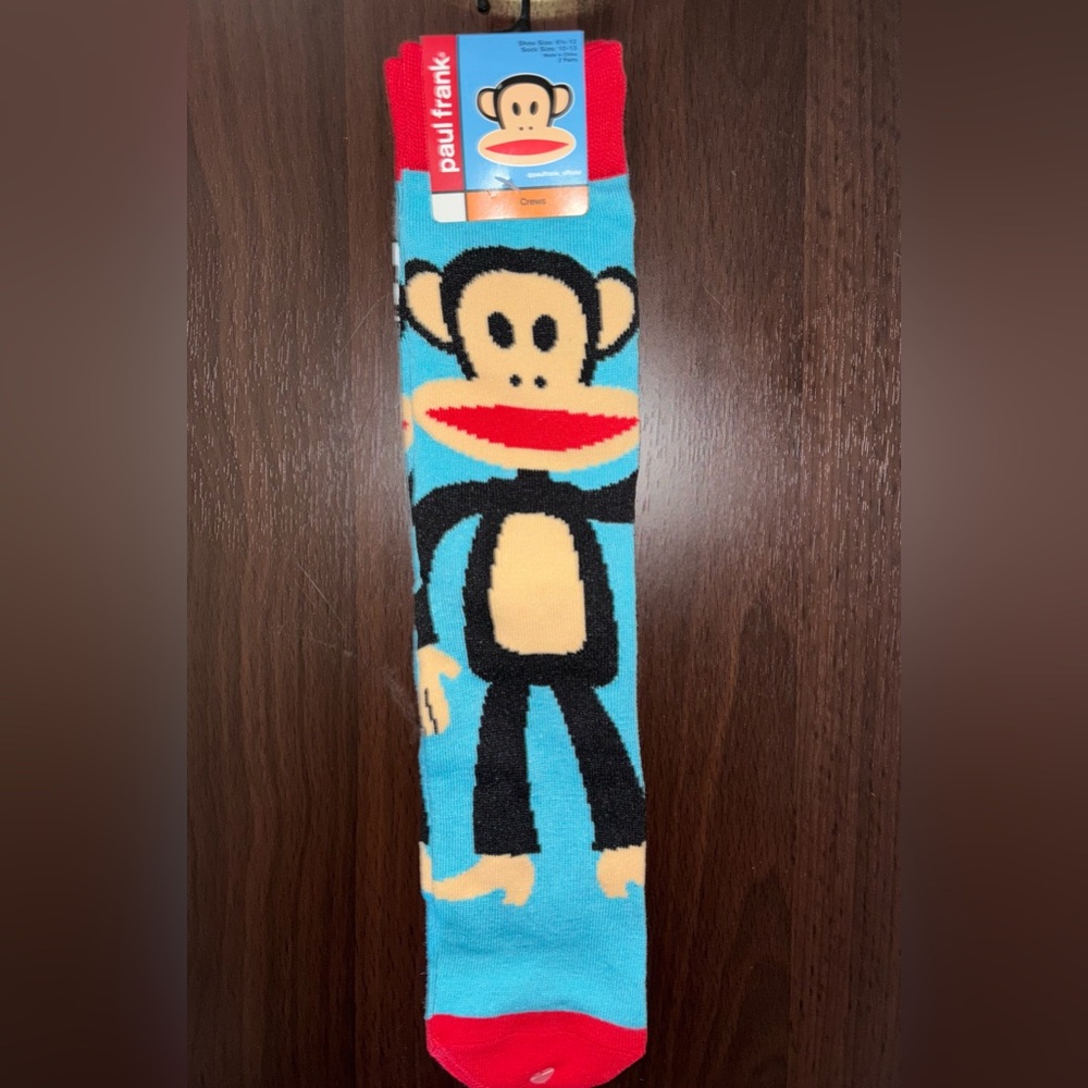 PAUL FRANK NOVELTY CREW SOCKS NWT MEN’S SHOE SIZE 6.5-12